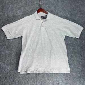 Coleman Outdoors Polo Shirt Mens Large Gray Short Sleeve Logo Split Hem Cotton